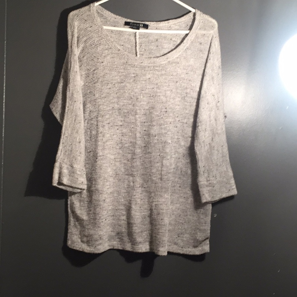 Soft grey medium quarter length sweater